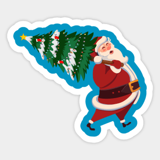 Shanta Claus with tree Sticker